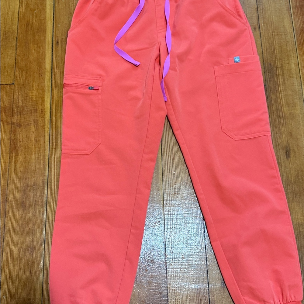 Figs Fireside Red Jogger Scrub Pants
